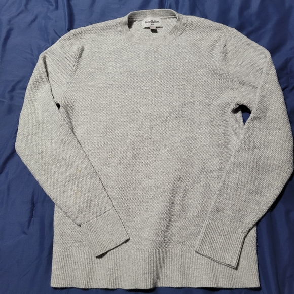 Mens Crew Neck Light Weight Pullover Sweater - Goodfellow & Co Light Gray S - Picture 1 of 4